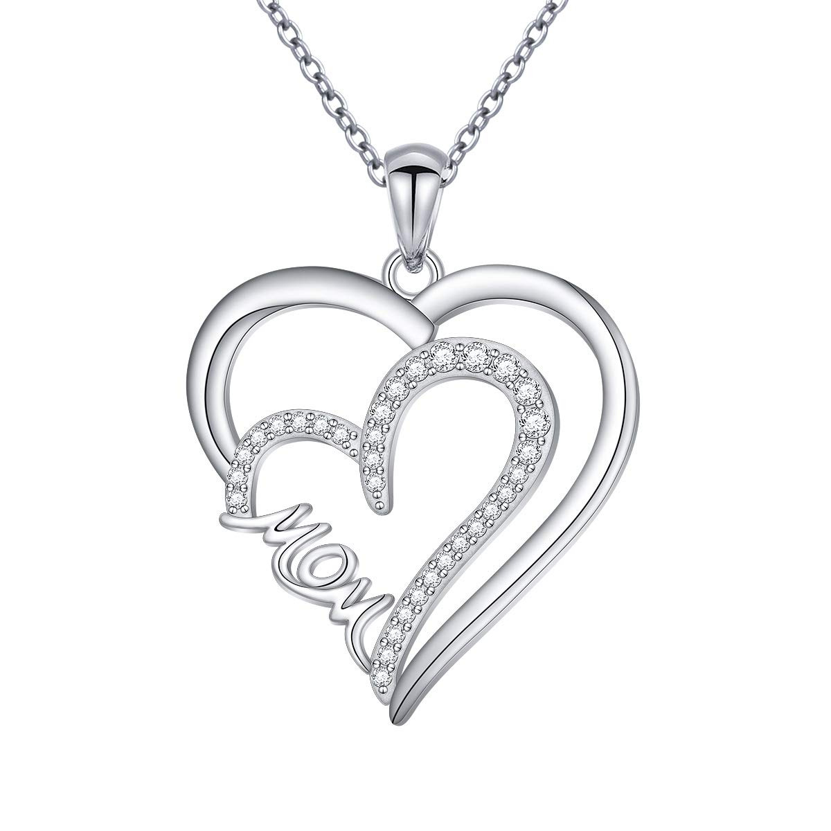 Cz MOM Love Heart Sterling Silver Pendant - DAPZ006. Free Shipping ...