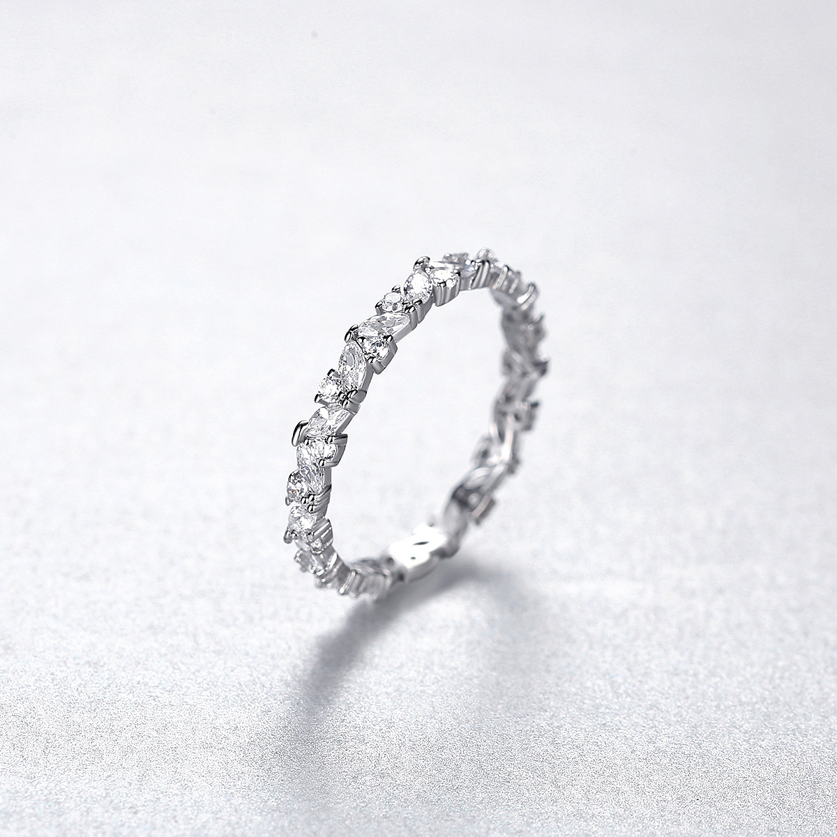 CZ Inlaid Stackable Silver Crown Ring Set – ArtGalleryZen